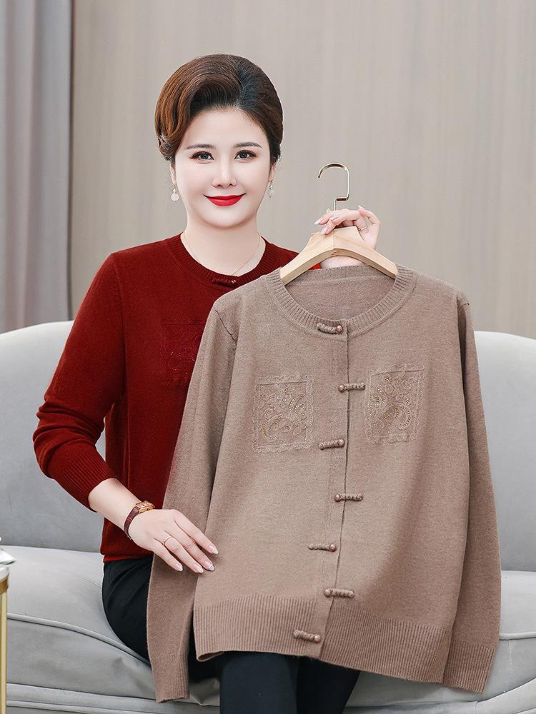 Women's Chinese Style Knit Cardigan for Fall & Winter