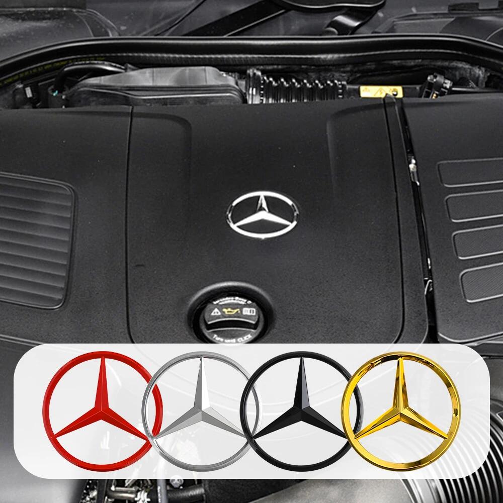 70mm 3D Metal Car Styling Engine Hood Badge Decor Sticker for Mercedes Benz E C G M S A B Class W176 W204 W212 GLC CLA W168 W202 FB1