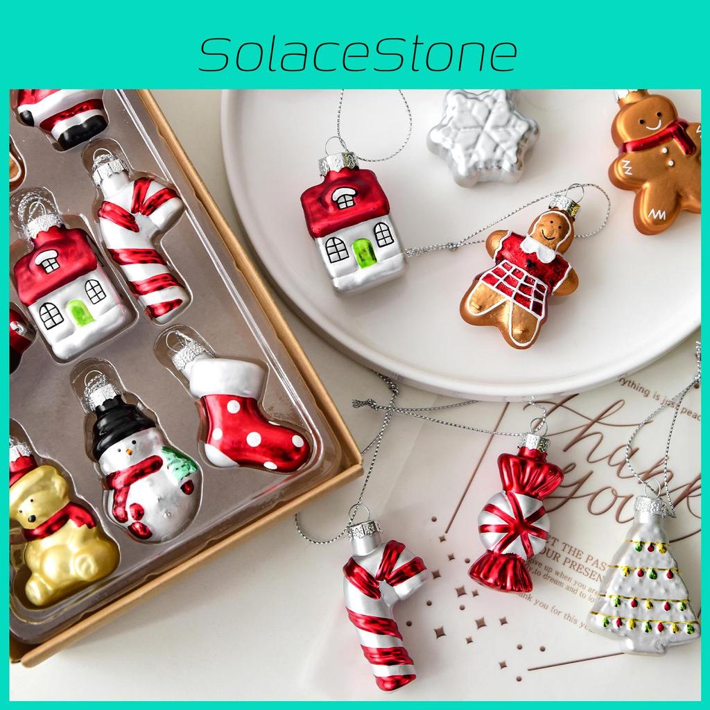Joymerry Christmas Glass Tree Ornaments Gift Box Set With Lighttransmitting Design For Holiday Decor