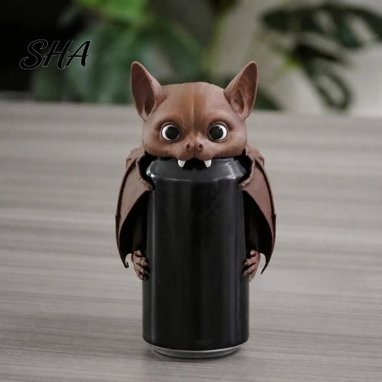 Outdoor Party Drink Accessories 3D Printed Bat Can Cover, Reusable Soda Protector Lid, Cute Animal Washable Protectors Dust Cap for Beverage Cans, Fun