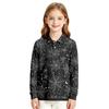 Girls School Uniform Top with Halloween Print Long Sleeve Casual Blouse for Daily Wear