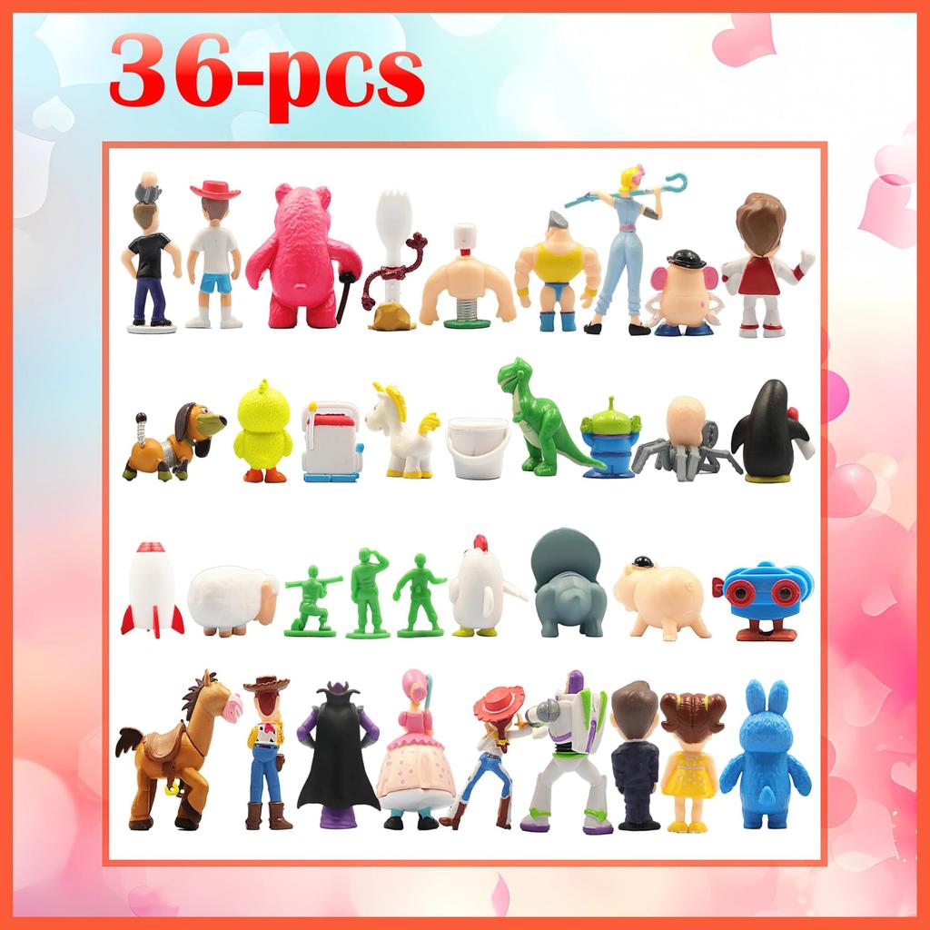 Set of 36 Anime Character Figurines, Multicolor Collection, 5cm Height, Desktop Decorations
