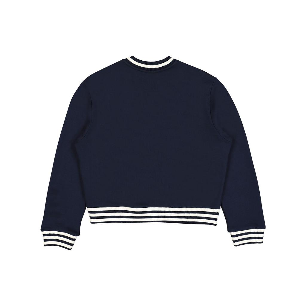 Adidas Originals Sporty & Rich X  SS23 Logo Print Cropped V-Neck Sweater Women Tops Black IN5246