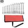12× Metric Flexible Head Ratcheting Wrench Combination Spanner Tool Set 8-19mm
