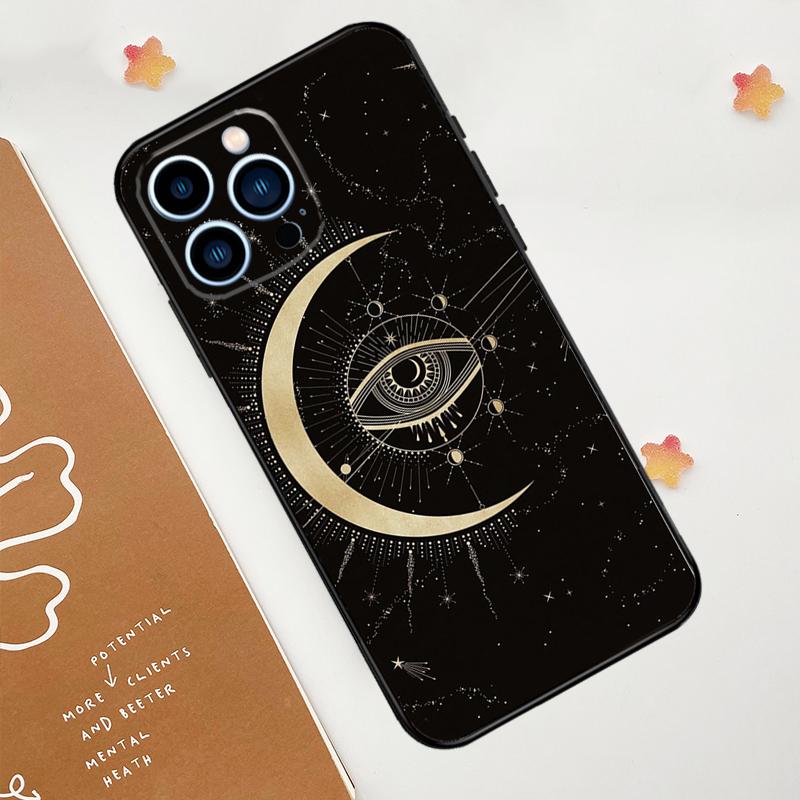 Fortune Telling Moon Stars Hands Art Phone Case For iPhone 17 Pro Max 14 13 12 11 15 16 Pro Max Mini 16 Plus 16e 17 Air Funda