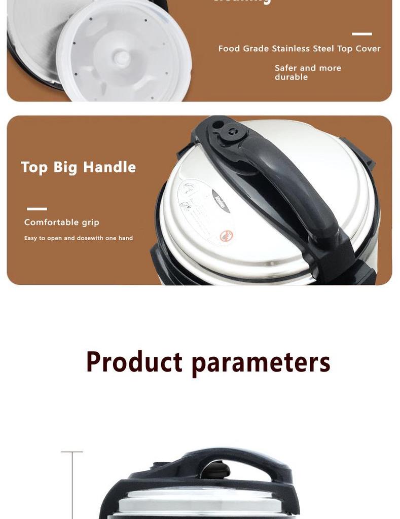 6L Explosion-Proof Pressure Cooker: Thickened, Large Capacity, Multifunctional with Preset Timing for Household Use