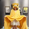 Cute Cartoon Cape Blanket Flannel Lazy Shawl Cape Student Hooded Home Office Nap Blanket