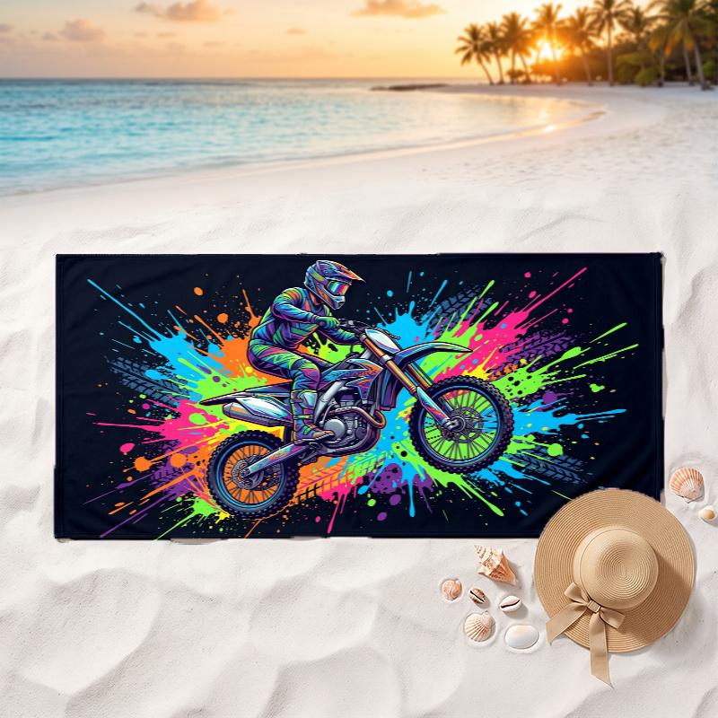 Motorcycle (25) Soft and comfortable beach towel perfect for vacations and poolside use an ideal gift for summer holidays
