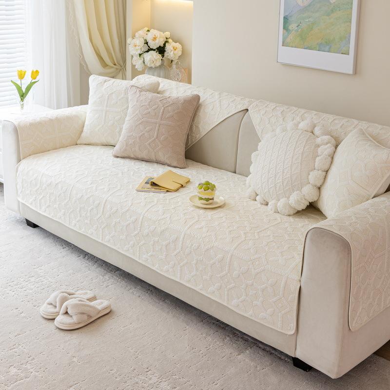 Modern Simple Pure Cotton Sofa Cushion  New Sofa Cover Fabric Non-Slip Sofa Towel Four-Season Universal Seat Cushion
