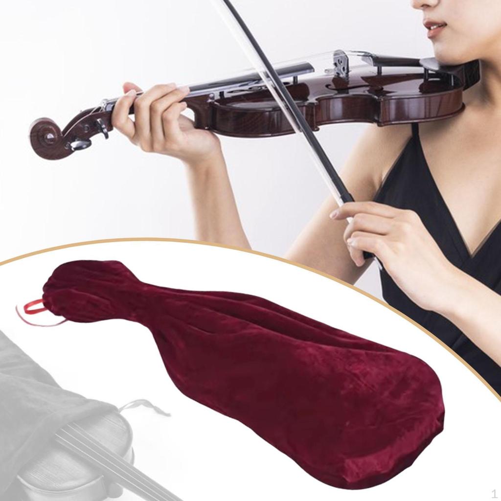 Geigenhülle Staubschutz Leichtgewicht Samt 1/8 Decke Aufbewahrungstasche für Zuhause Reise