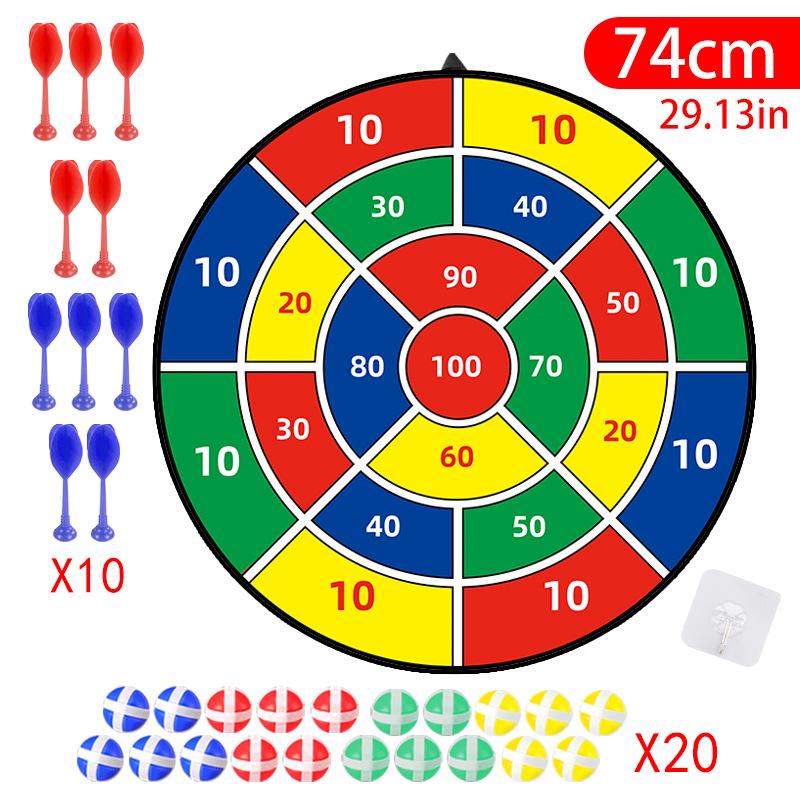 Foldable 74CM Dartboard & Sticky Ball Set for Indoor Play