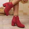 Damen Stiefeletten mit Blockabsatz Frühling/Herbst Mode Einfarbig Seitenreißverschluss Hohe Absätze Sexy Elegant Stilvoll Kurze Stiefel