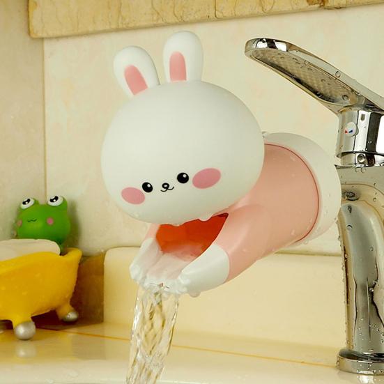 Kids Faucet Extender Cartoon Duck Shark Elephant Shape Splash-proof Faucet Extender