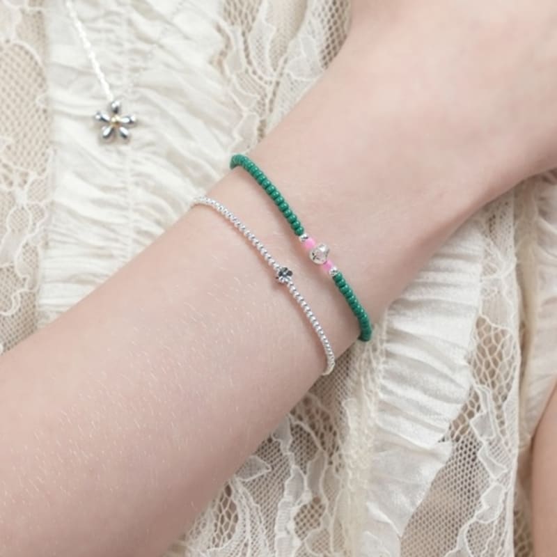 BONBEAU Mini motyw srebrna kulka Bransoletka Mini motyw Srebrna kulka 925 opaska bransoletkowa 2mm