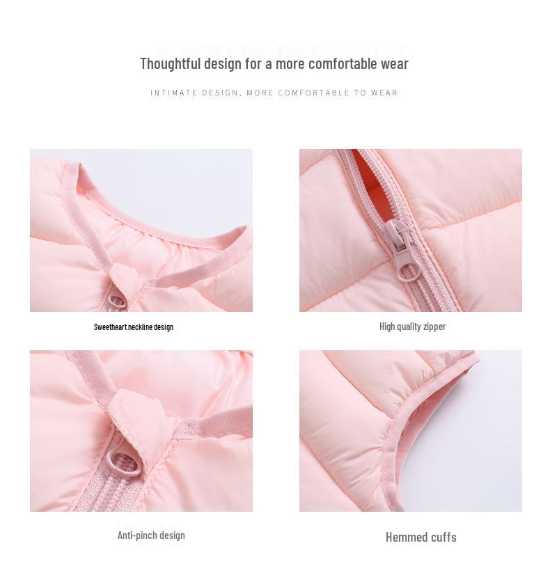 2026 Autumn/Winter Kids' Lightweight Cotton Vest: Unisex Korean Style Warm Solid Color Cape for Toddlers