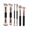 New 6 Double Head Foundation Blush Brush Eyeshadow Brush Grooming Brush Three-Color Hair Beauty Tool