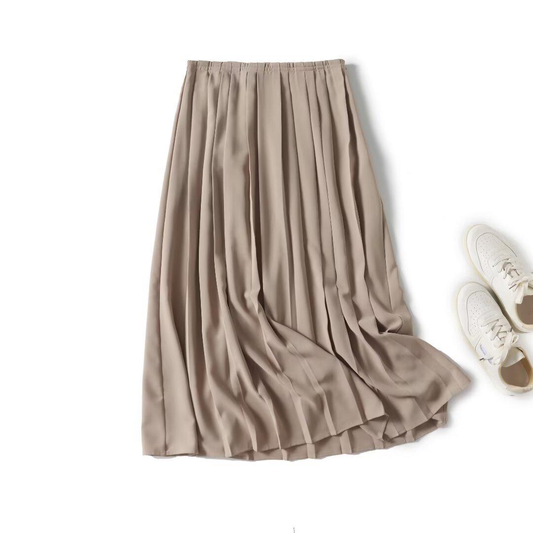 

2025 Spring Women s Simple Pleated Skirt: Versatile and Elegant for Commuters Small