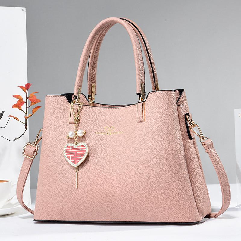 

Red Bride Large Capacity Wedding Bag 2023 New Style Urban Minimalist Pu Bucket Bag розовый