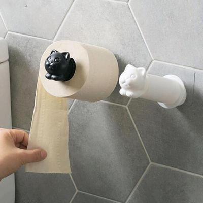 Toalheiro criativo montado na parede, suporte de rolo retrátil, rolo de parede pegajoso, toalheiro de banheiro