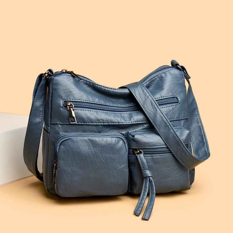 Dámská taška Vintage taška přes rameno Vícekapsá velkokapacitní taška crossbody