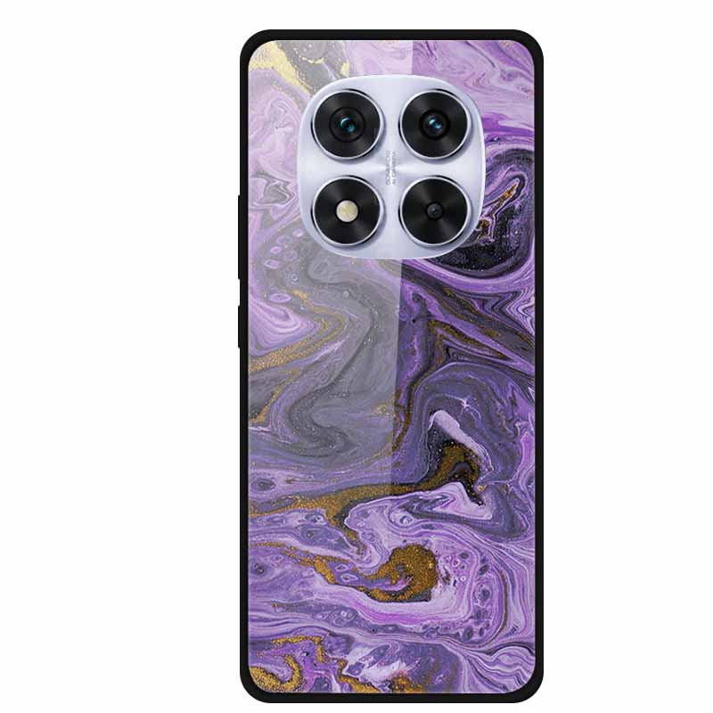 Tempered Glass Case For Xiaomi Redmi Note 14 Pro 5G Back Cover PC Hard Shockproof Cases Beer Marble Texture Cool Fashion Funda