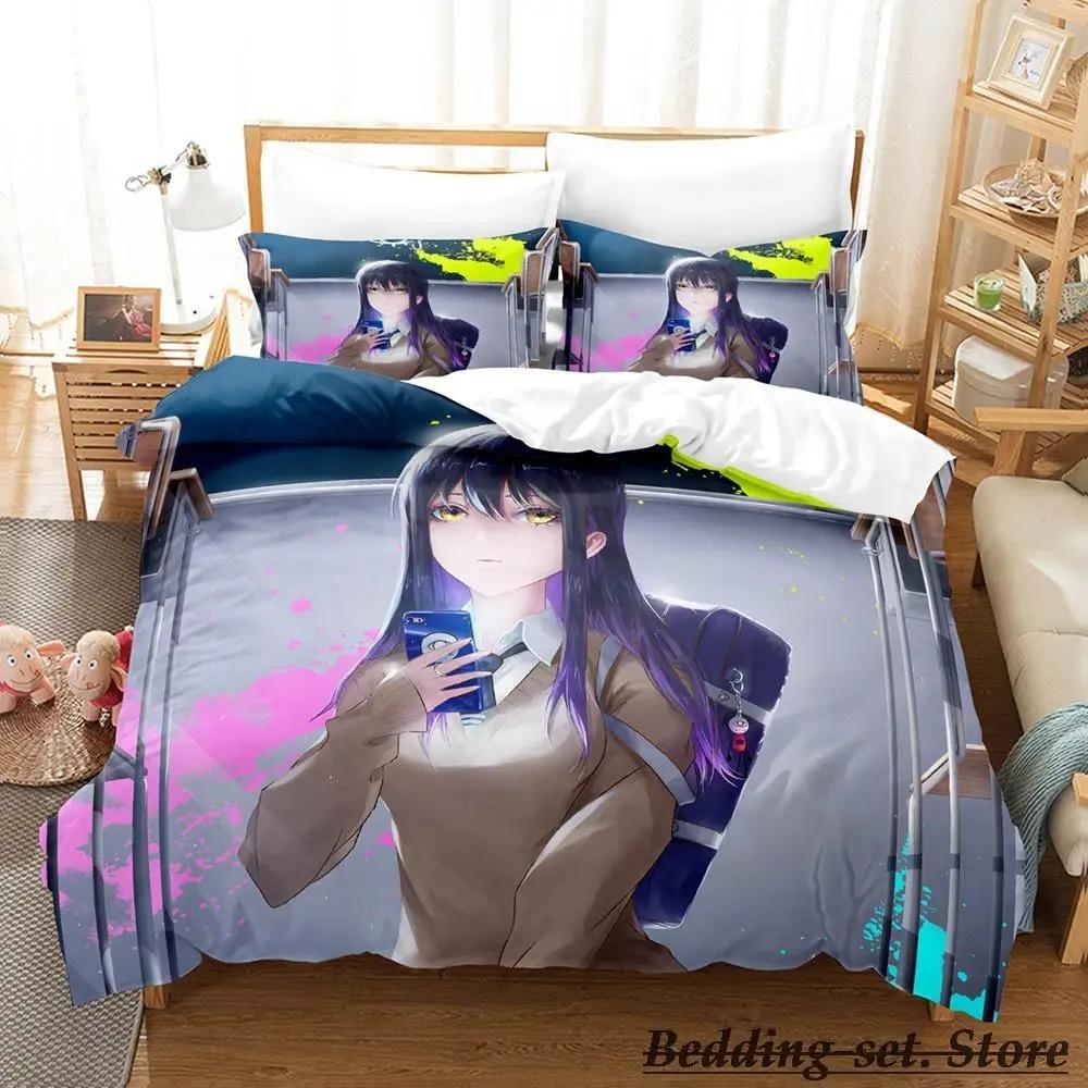 Mieruko chan Bedding Set Single Twin Full Queen King Size Bed Set Adult Kid Bedroom Duvetcover Sets Anime parure de lit Bed