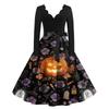 Women's Halloween Printed Long Maxi Dress for Costume Party