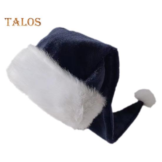 

Санта-Клауса для взрослых унисекс бархат комфорт экстра утолщенный рождественский колпак рождественский новогодний праздничный декоративный колпак темно-синий