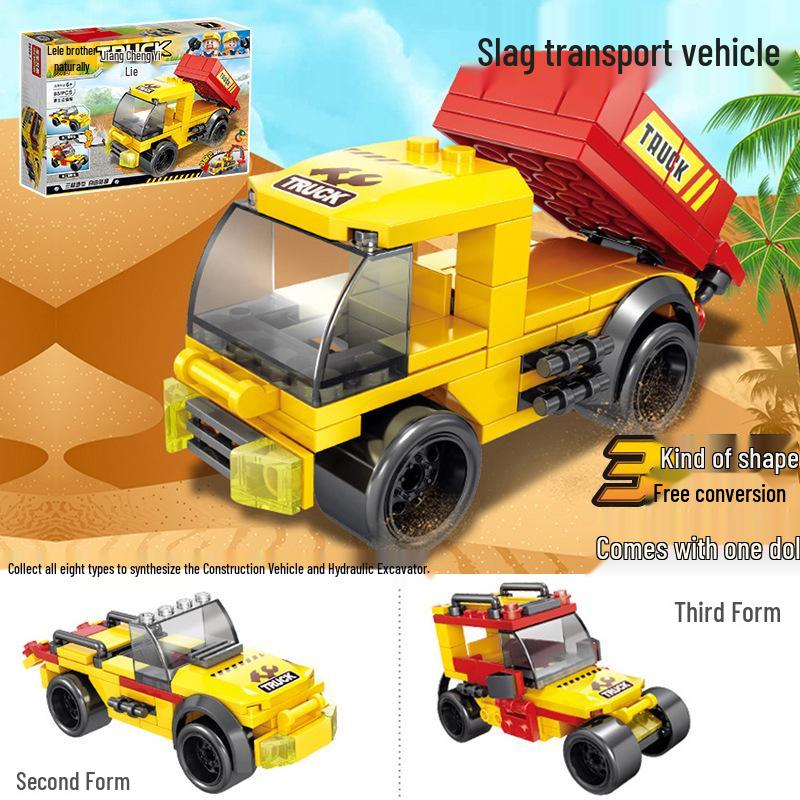 6-in-1 Kids' Building Block Set: Train, Robot, Tank, Police - Compatible Blocks for Boys & Girls