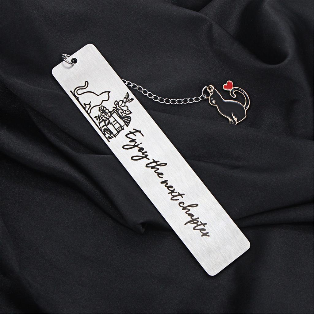 Edelstahl Lesezeichen Kette Lesezeichen Katzen Anhänger Lesezeichen Metall Lesezeichen Buchseiten Trenner Geschenk für Buchliebhaber