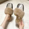 Baotou Fluffy Slippers Women Wear Fleece Non-slip Internet Celebrities Autumn and Winter 2025 New Plush Warm Cotton Slippers
