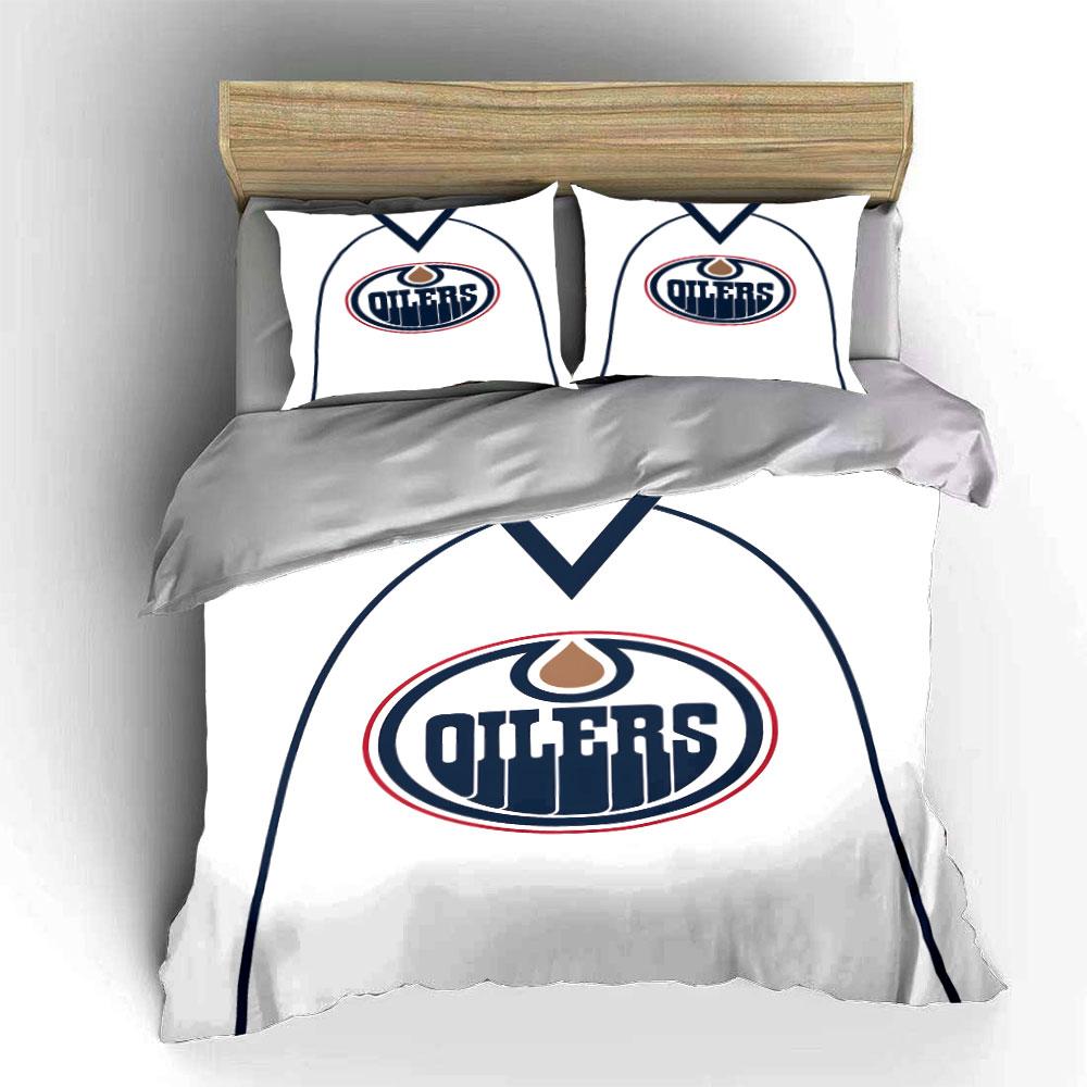 "Oilers Logo Bed Set Design" Print Bedding Set Duvet Cover Pillowcases (1* Duvet Cover 2* Pillowcases Do Not Include Comforter)