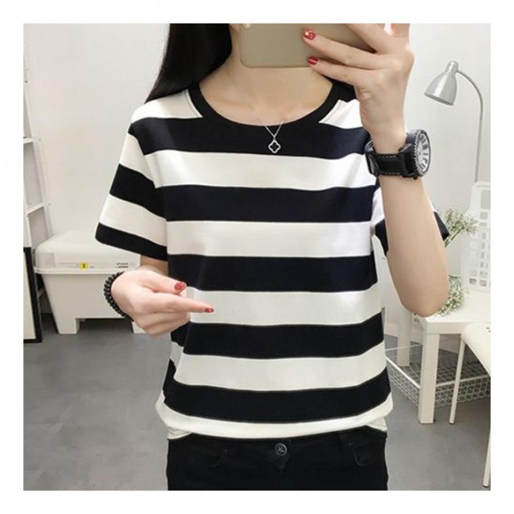 Navava NT921 Unique STriped PaTTern ShorT Sleeve T shirT