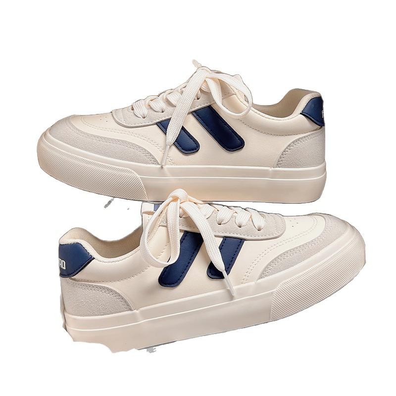 Dámské bílé tenisky Niche Design - Jaro & Podzim 2025 Plátěné sportovní boty na silné podrážce pro studentky a dívky, Všestranný styl