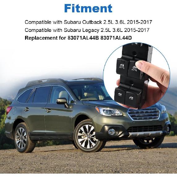 Dual-Auto Power Master Window Switch Compatible with Subaru Outback Legacy 2.5L 3.6L 2015 2016 2017, Driver Left Side 3 + 16 Pins, Replacement for