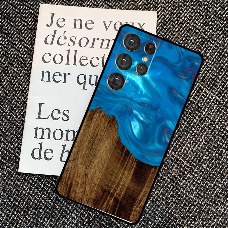 Traveler Protective Wood Resin Case For Samsung Galaxy S24 S25 Ultra S20 S21 S22 S23 Ultra S9 S10 Plus S25 FE Back Cover