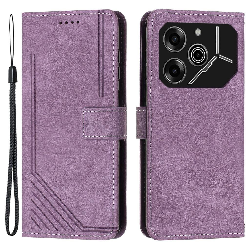 For TECNO Pova 6 Pro 5G/Li 9 Wholesale Phone Case Lines Imprint PU Leather Wallet Cover