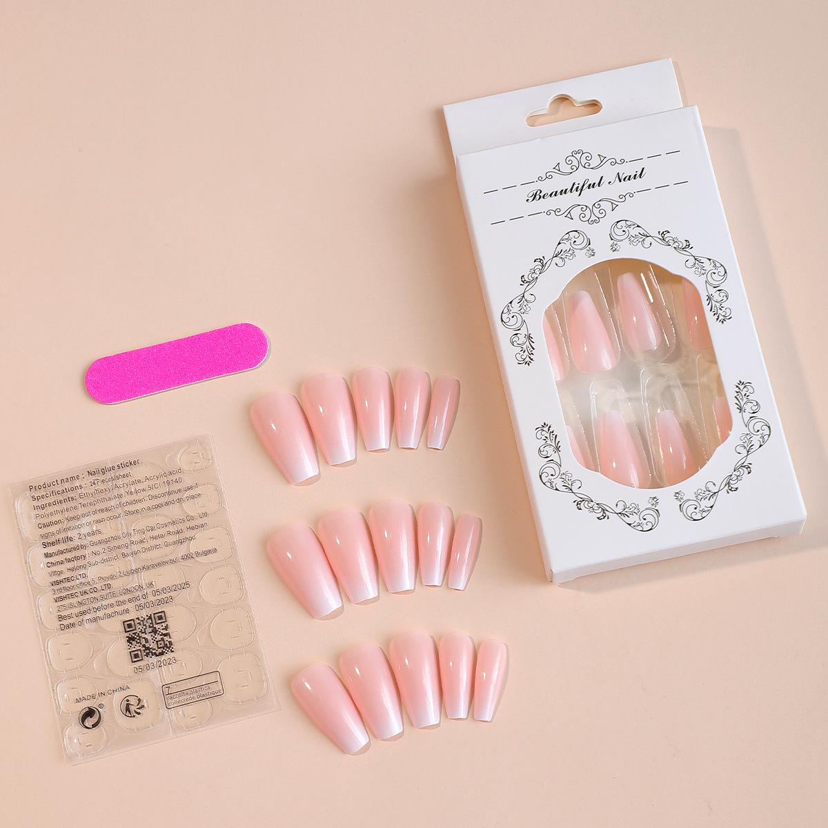 

Европейские носибельные трапециевидные ногти с градиентом омбре и съемными типсами - Красивый маникюрный набор