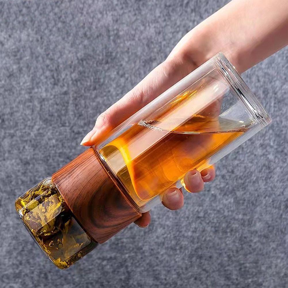 Water Separation Leak Proof Glass Insulated Creative Tumbler Vacuum Flask Thermos Cup Water Bottle