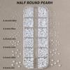 12 Grids 3D Semi-Circle White Simulation Pearl Nail Art Decorations, Semi-Circle Pearl Gems, DIY Nail Art Decor, Suitable For Home DIY Nail Art