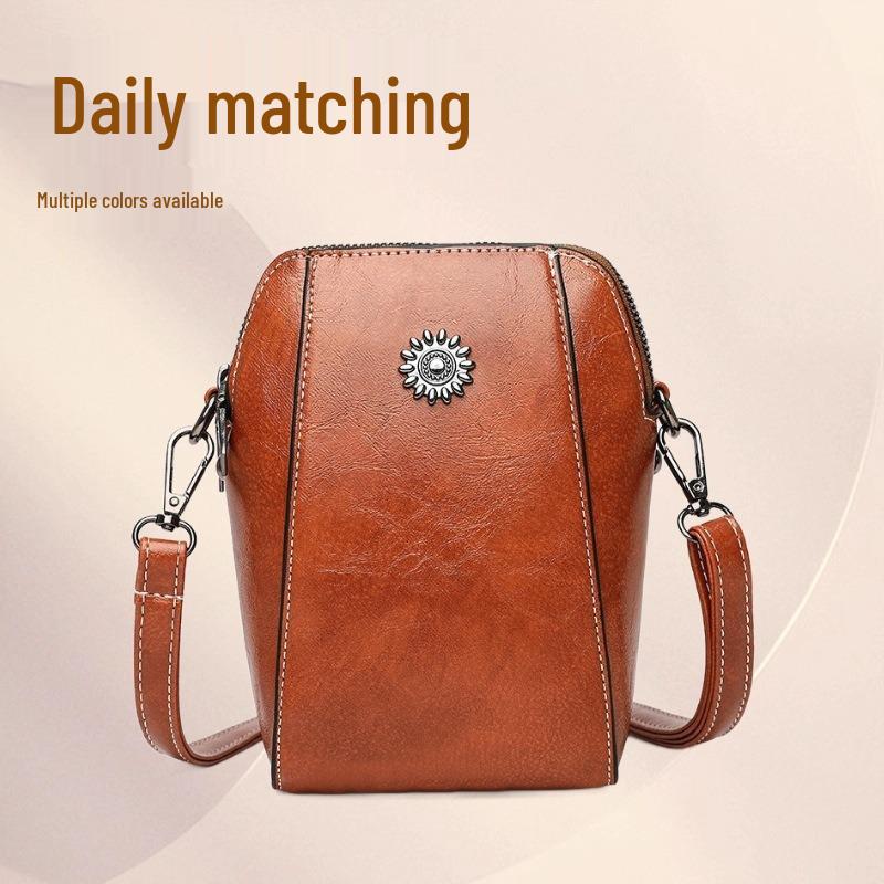 Wasserdichte Crossbody-Tasche im Retro-Stil für Damen - Mini-Handy & Große Kapazität Toilettenartikel-Umhängetasche