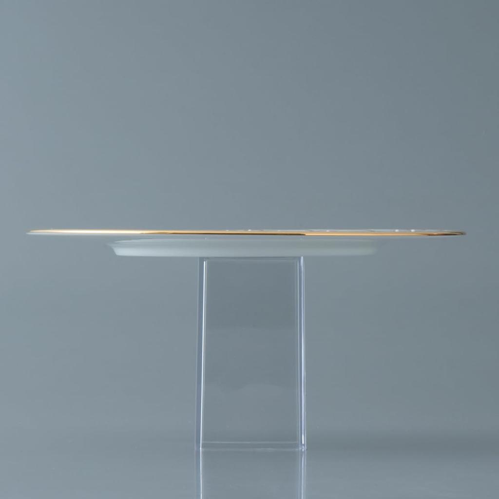 NARUMI Rondo Plate Gold and Set of Elegant and Perfect for a Pair of Wedding Gift Boxed and Gift Set, 21cm, Platinum, 2, Stylish, Gifts, Wrapped,