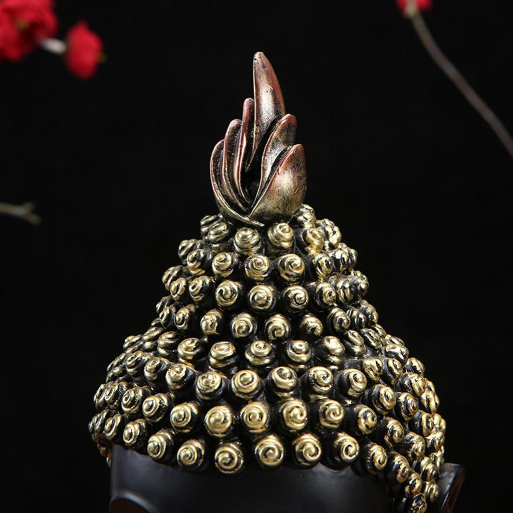 Resin Buddha Head Statue for Desktop Study Ornament