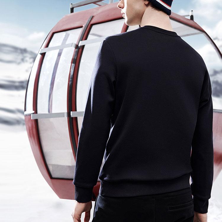 Fila Casual Commuting Simple Knit Logo Long Sleeve Pullover Sweatshirt Men Sweatshirt Legendary-Blue F11M249213FNV