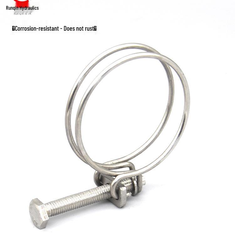 Thickened Stainless Steel Double Wire Hose Clamp for Rubber and Water Pipes