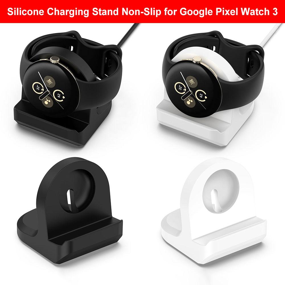 Charging Dock Stand Silicone Non-Slip Charger Dock Stand Bracket Holder for Google Pixel Watch 3 41mm 45mm for Fitbit Ace LTE