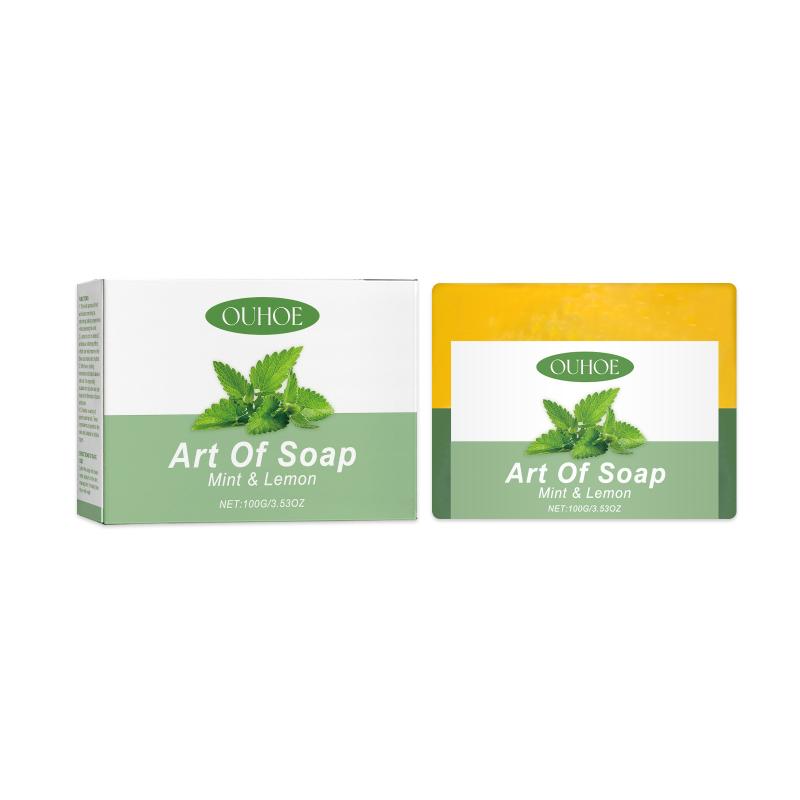 1/2/4/6Pcs Mint Soapimprove Skin Luster, Gentle Cleansing And Moisturizing Handmade Essential Oil Nourishing Bath Soap
