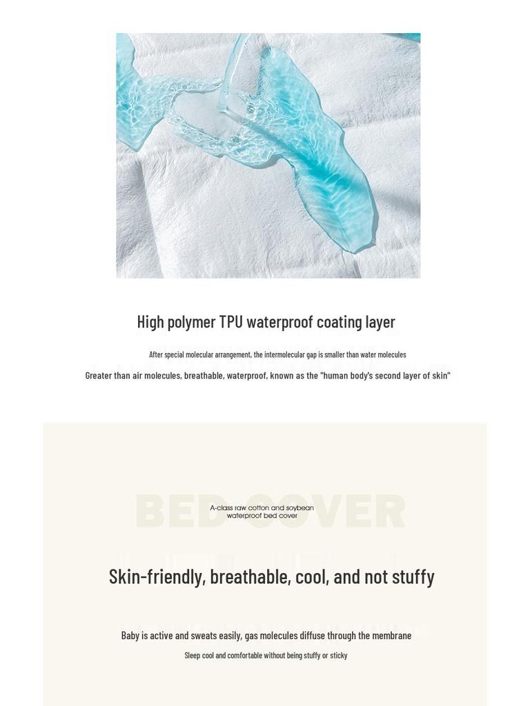 A-Grade Quilted Waterproof Mattress Protector - Soybean Fiber, Fitted for Mother and Baby.