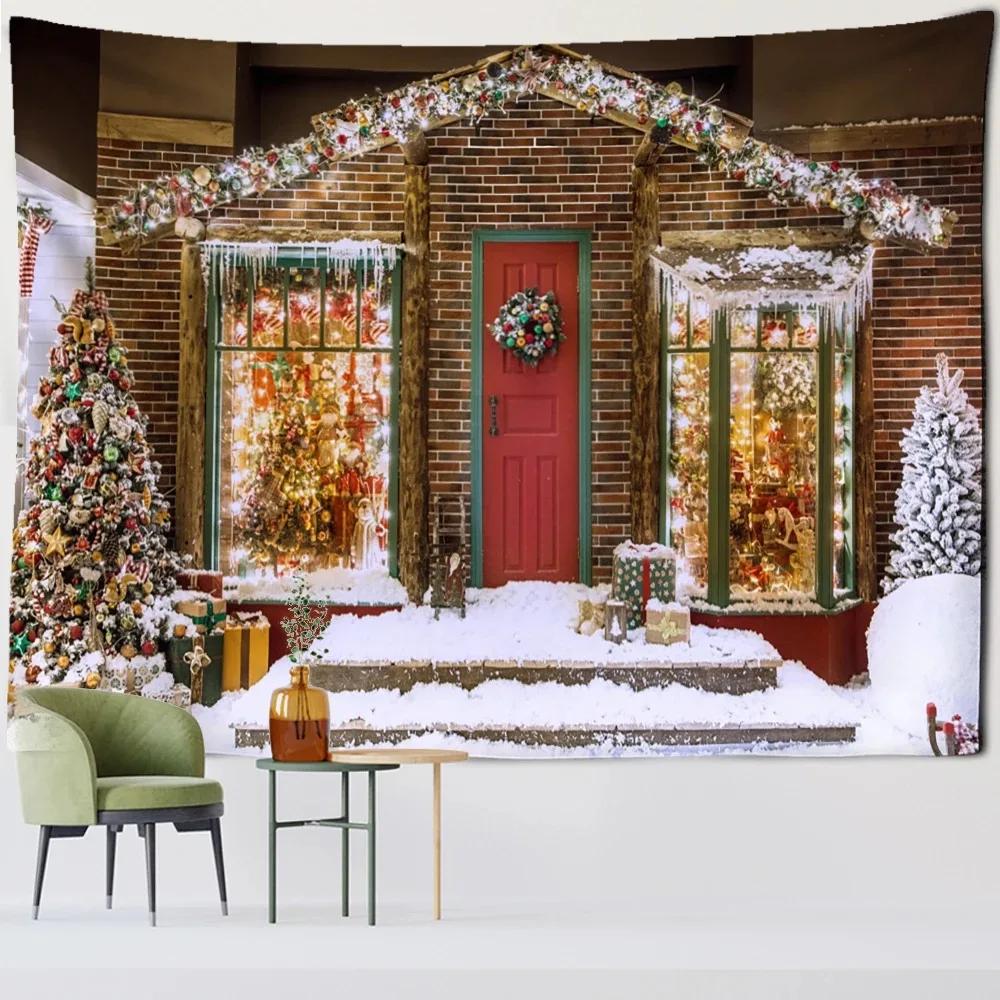 

Гобелен с пейзажным узором «Рождественская елка» для спальни, гостиной, дома, рождественское украшение для стены 100x75cm