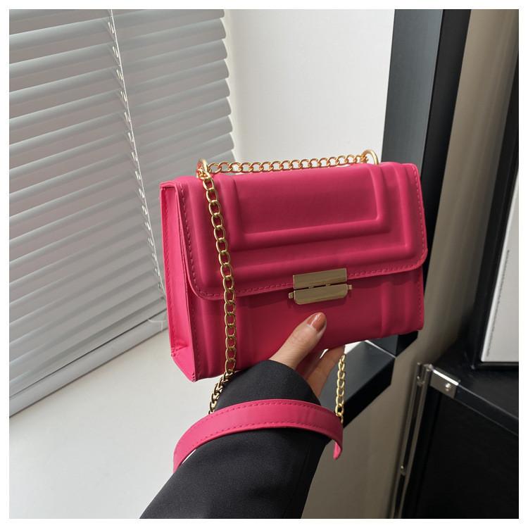 2024 New Spring Stylish Simple Fashion Personality Single Shoulder Crossbody Chain Women s Bag роза розовый